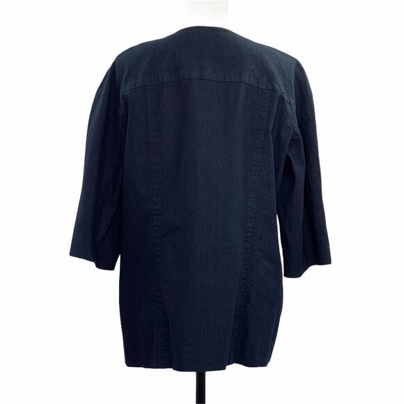 FOCUS 2000 Blue Denim Jean Pea Coat Jacket Size 16 - Picture 3 of 11